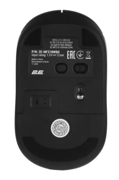 Миша бездротова 2E MF218 Silent Black/Gray (2E-MF218WBG)