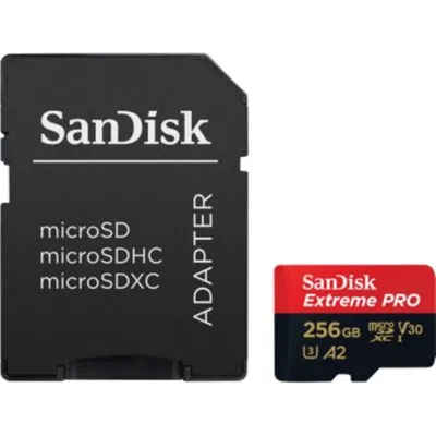 Карта пам`ятi MicroSDXC 256GB UHS-I U3 R200/W140MB/s SanDisk Extreme Pro V30 + SD-адаптер (SDSQXCD-2