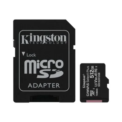 Карта пам`яті MicroSDXC 512GB UHS-I/U3 Class 10 Kingston Canvas Select Plus R100/W85MB/s + SD-адапте