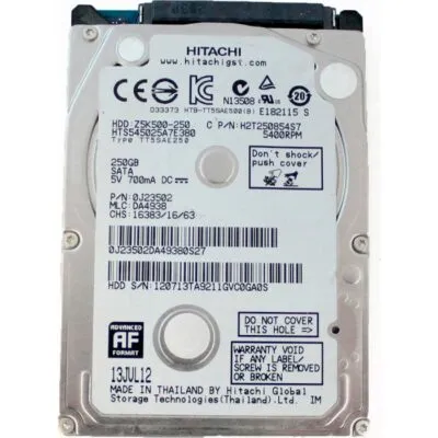 Накопичувач HDD 2.5" SATA  250GB Hitachi (HGST) Travelstar Z5K500 5400rpm 8MB (HTS545025A7E380) гар.