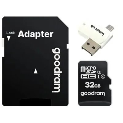 Карта пам`ятi MicroSDHC 32GB UHS-I Class 10 Goodram + SD-adapter + OTG Card reader (M1A4-0320R12)