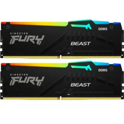 Модуль пам`яті DDR5 2x8GB/5200 Kingston Fury Beast RGB Black (KF552C40BBAK2-16)